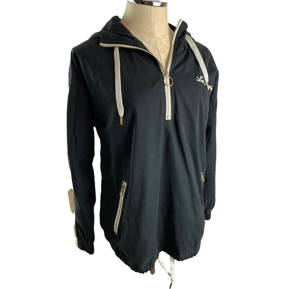 Small Forever 21 "Los Angeles" Women's Black Pull Over Hooded Jacket - Picture 5 of 8